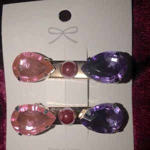 Small Rhinestone Hair Clips with small pearls